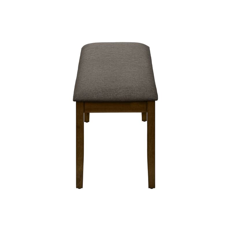 Bench, 42" Rectangular, Wood, Upholstered, Dining Room, Kitchen, Entryway, Brown And Beige, Transitional