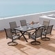 preview thumbnail 17 of 27, Kullavik Textilene Outdoor Dining Set, Patio Dining Set with Single Chairs, Swivel Chairs and Large Table 6 Swivel Chairs