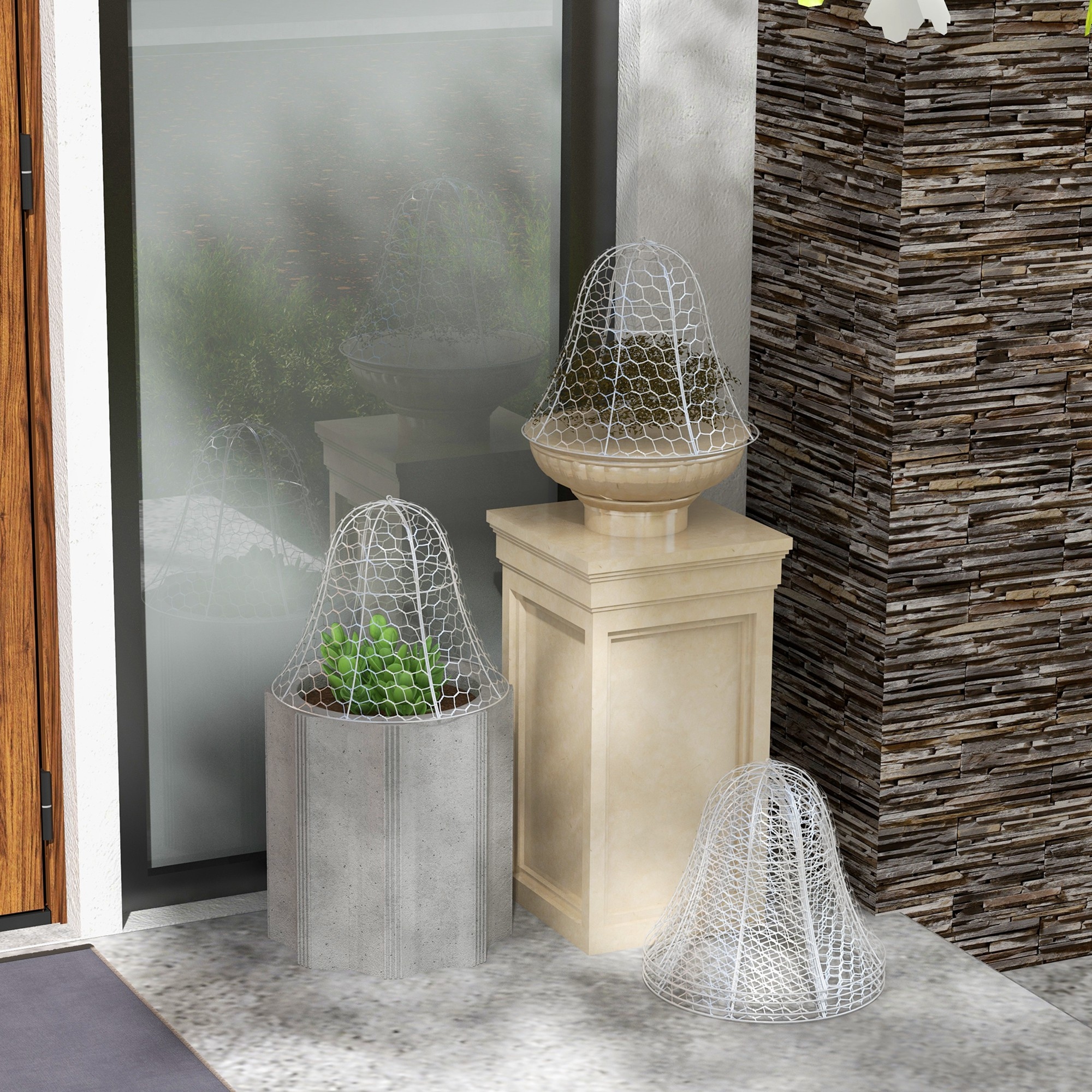 小物 LAST CROPS LC TANGUE Outsunny Garden Chicken Wire Cloche, 16