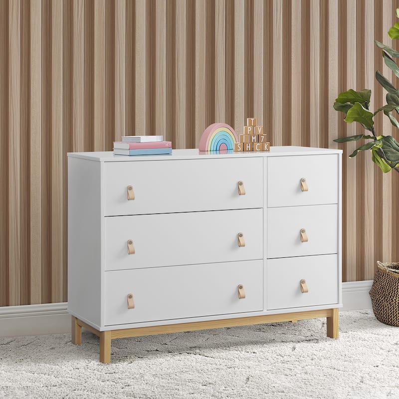 Legacy 6 Drawer Dresser with Leather Pulls and Interlocking Drawers