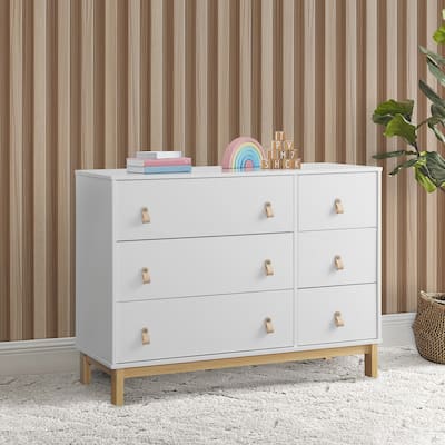 Legacy 6 Drawer Dresser with Leather Pulls and Interlocking Drawers