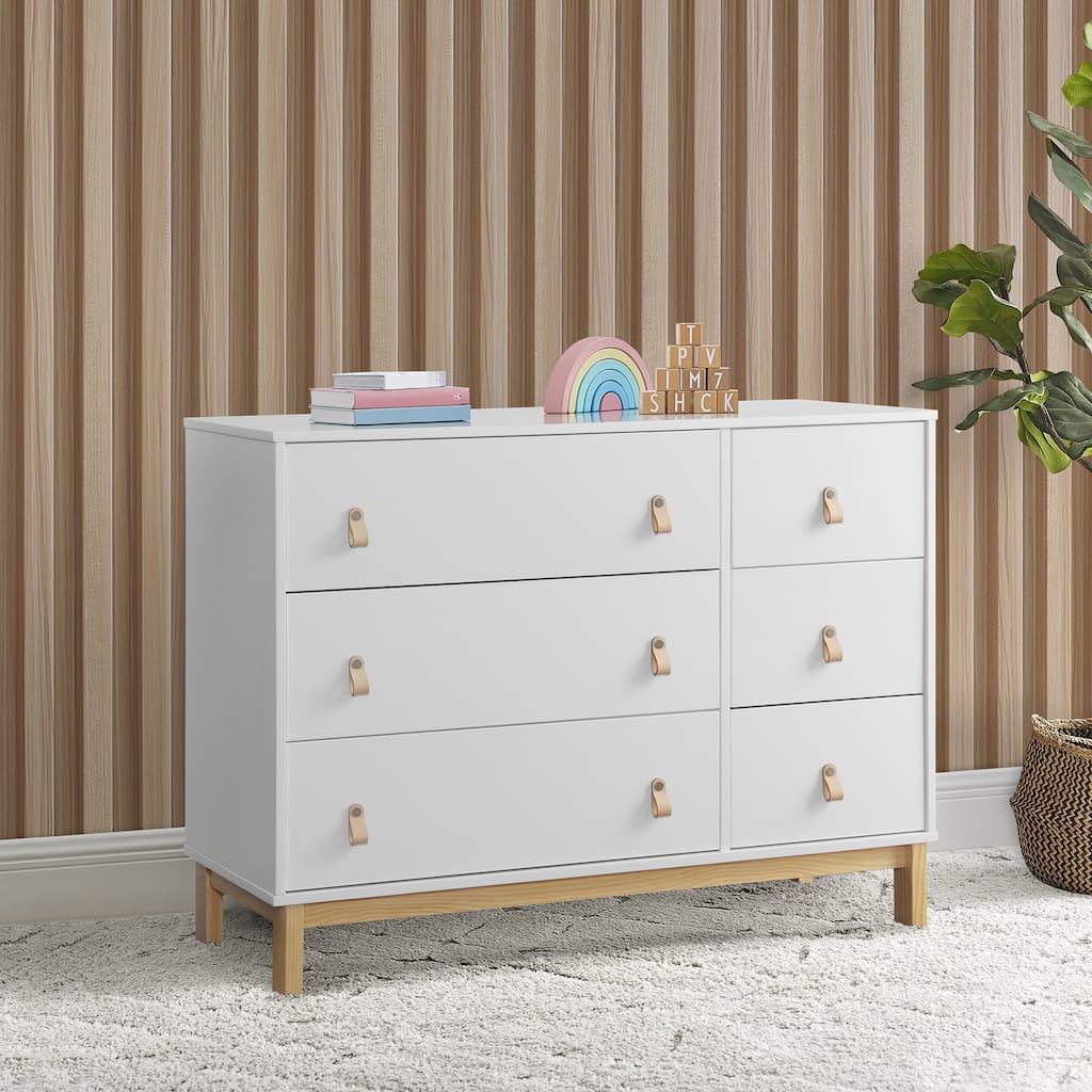 Legacy 6 Drawer Dresser with Leather Pulls and Interlocking Drawers
