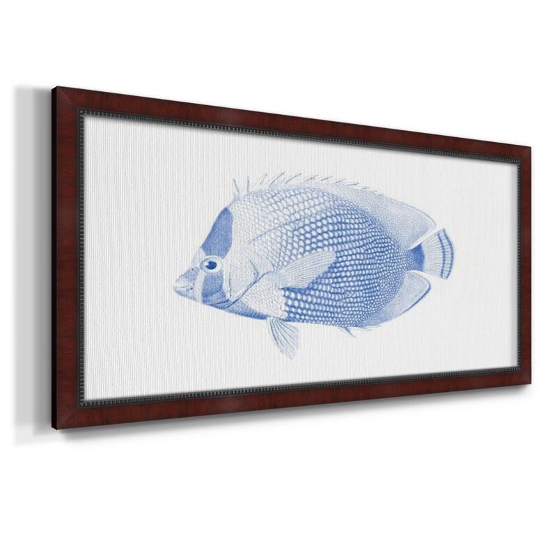 Blue & White Tropical Fish VI Premium Framed Canvas- Ready to Hang