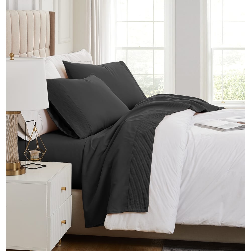 Vilano 21-inch Extra Deep Pocket 4-Piece Bed Sheet Set with Pleated Hem