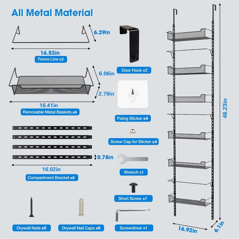 Over The Door Pantry Organizer 8Tier