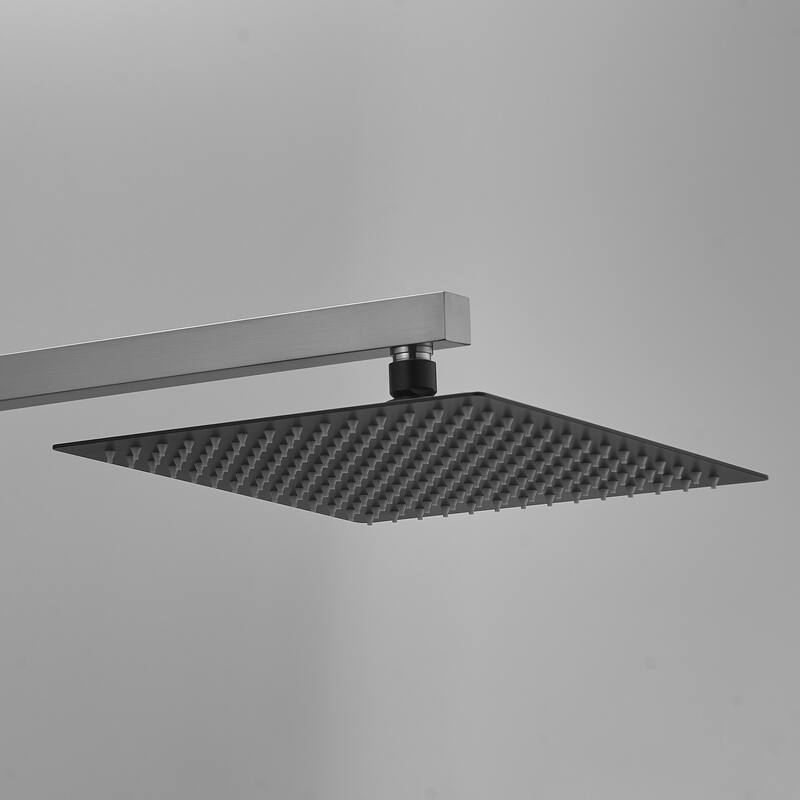 Solid Square Rainfall Shower Head in Black - 9.9"x9.9"