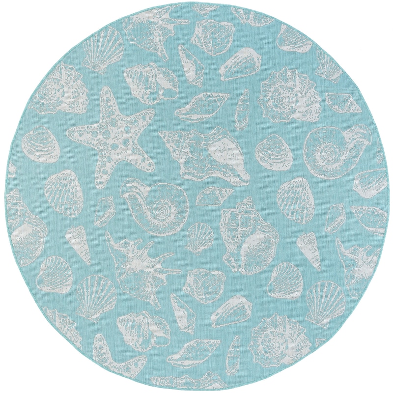 Exo Coastal Graphic Print Indoor/Outdoor Area Rug