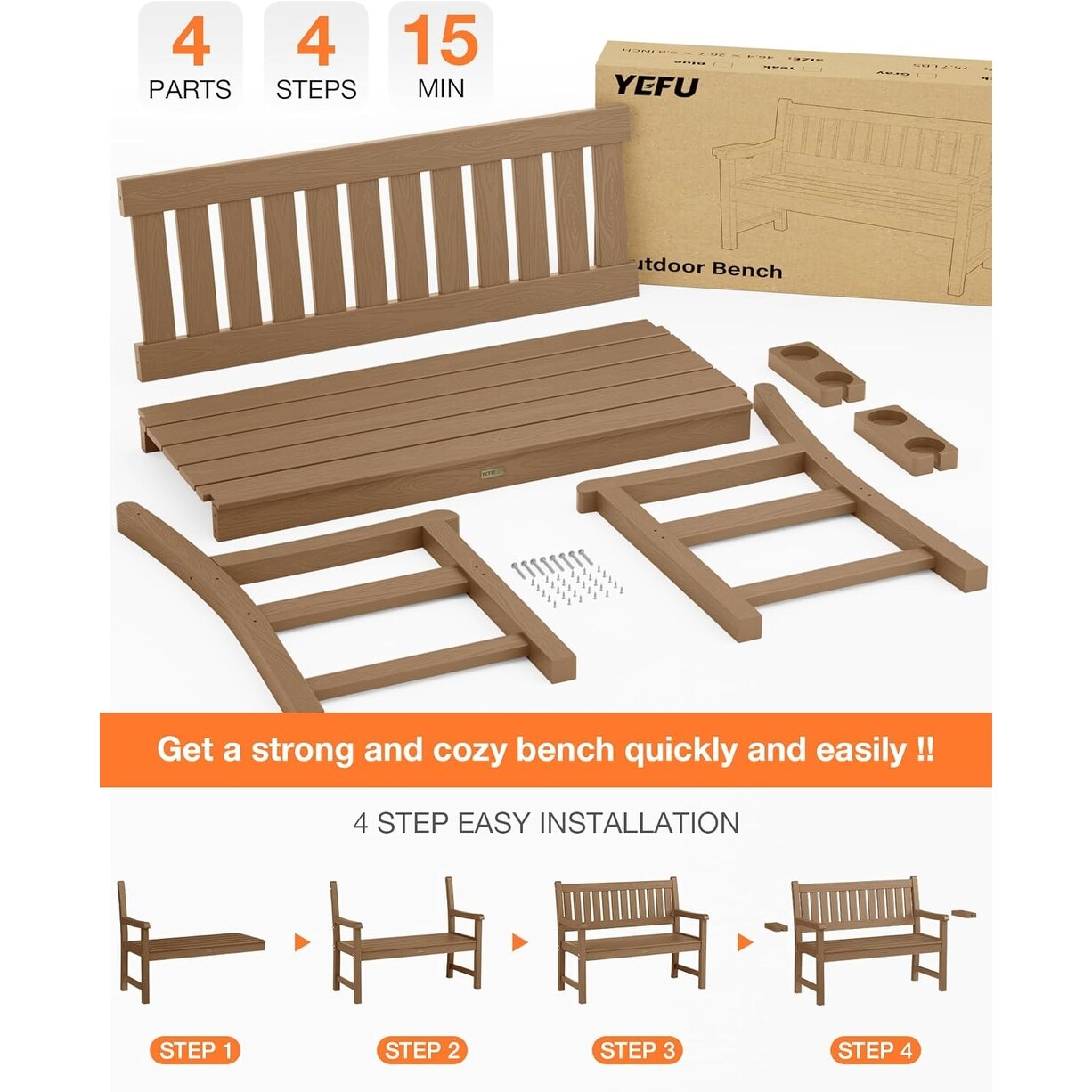ワールド オンラインストア Outdoor HIPS All-Weather WINSOON Garden 56 Bench, その他