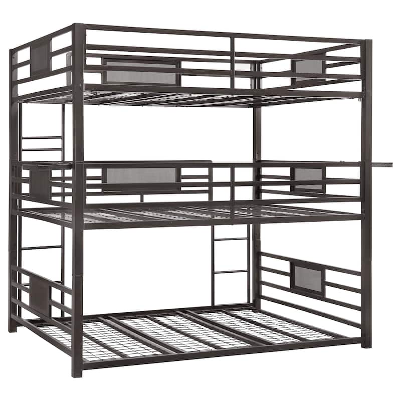 Rogen Dark Bronze Metal Frame Triple Bunk Bed