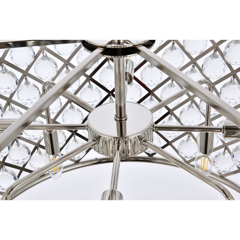Royce Edge 8-Light Polished Nickel Chandelier