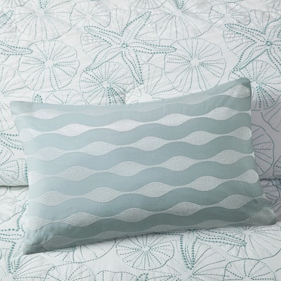 Harbor House Maya Bay Seafoam Blue Oblong Throw Pillow