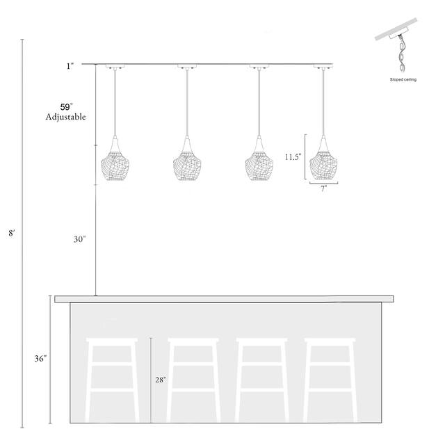 Alisar Modern 7inch Mini Farmhouse Cage Pendant Lights 1-light Metal Wire Black Ceiling Lights for Kitchen Island