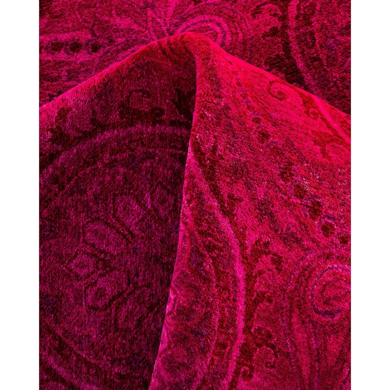 Fine Vibrance One-of-a-Kind Hand-Knotted Area Rug - Pink, 6' 3" x 8' 8" - 6' 3" x 8' 8"