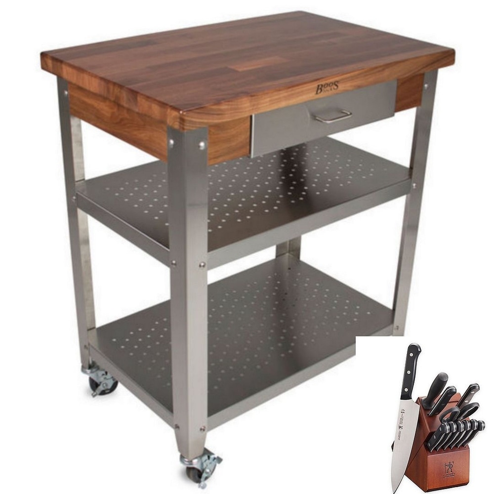 John Boos High-Quality Maple Wood Top Work Table with Adjustable Lower  Shelf, 48 x 30 x 1.5 Inch, Galvanized Steel