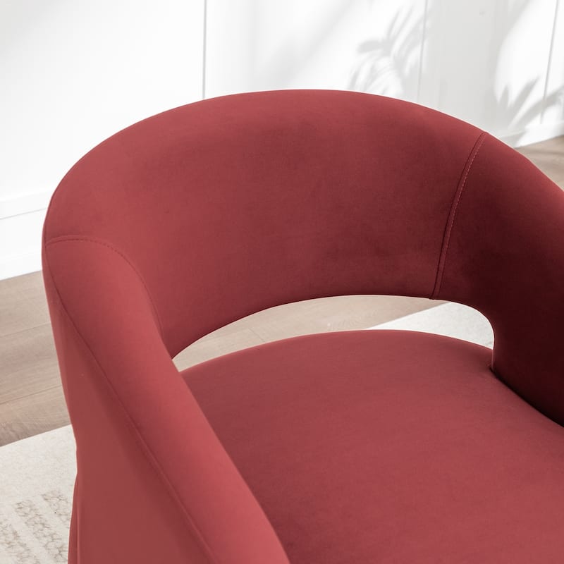 SEYNAR Modern Glam Velvet Accent Armchair Open Back with Ottoman