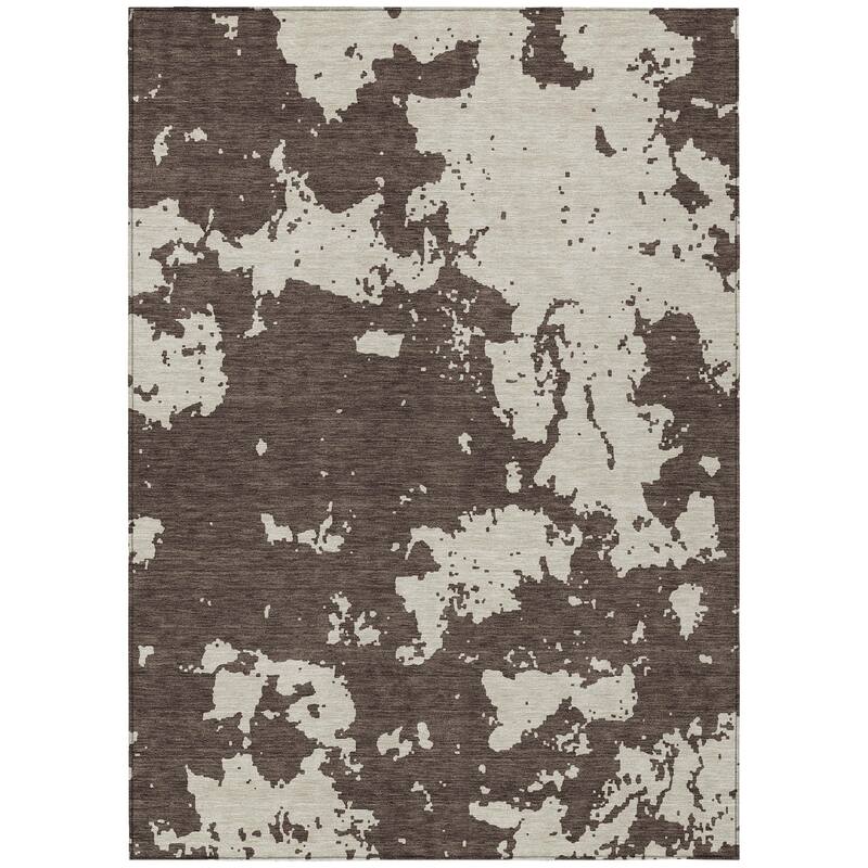 Machine Washable Indoor/ Outdoor Chantille Abstract Rug