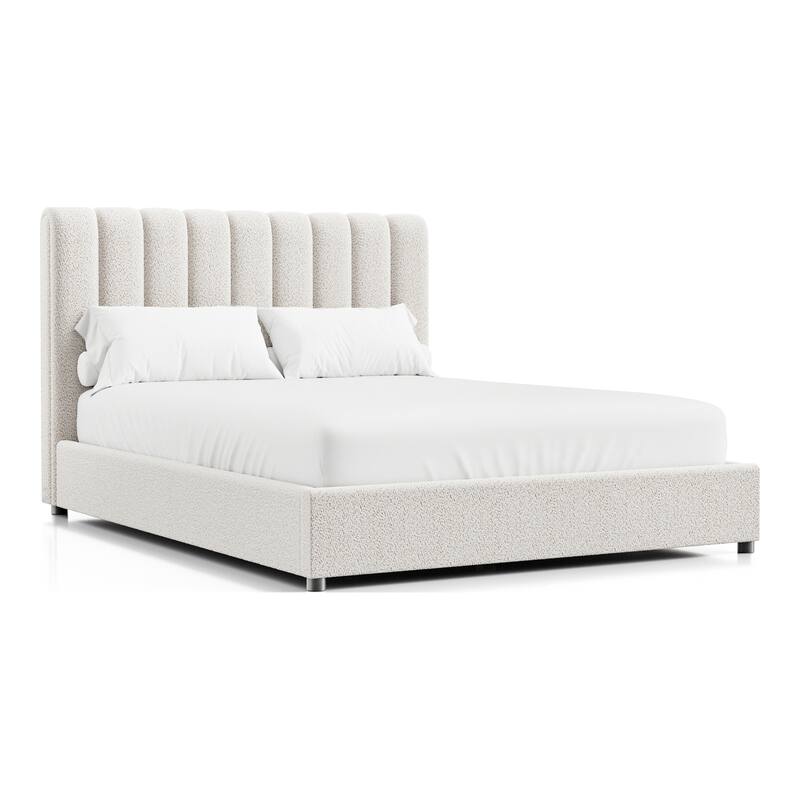Furniture of America Lucinda Modern Boucle Fabric Platform Bed