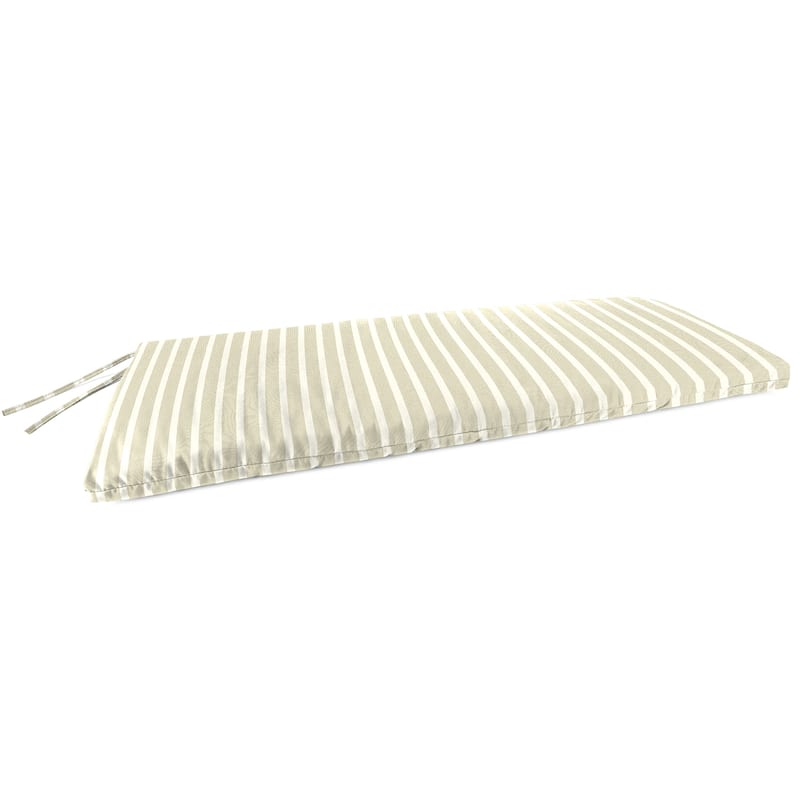 Sunbrella 48" x 18" Outdoor Bench Cushion with Ties - 18'' L x 48'' W x 3.5'' H - Shore Linen