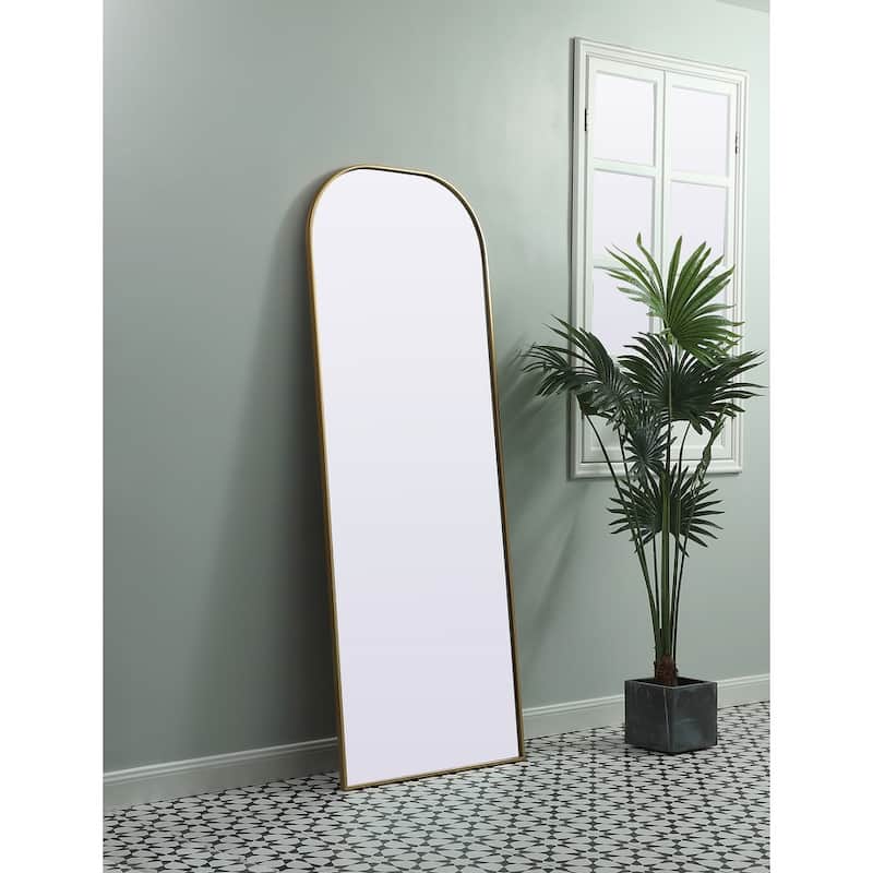Indigo Home Metal Frame Arch Full Length Mirror 28x74 Inch