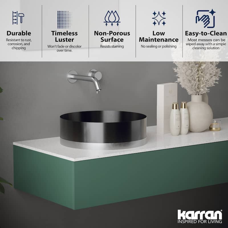 Karran USA CCV350 Cinox 15-3/4" Circular Stainless Steel Vessel