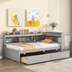preview thumbnail 9 of 13, Twin Bed Platform Bed with L-shaped Bookcases, Drawers Grey