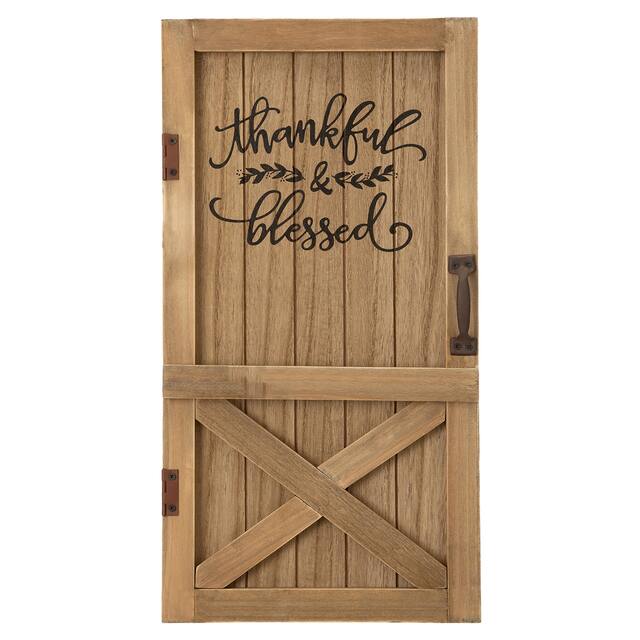 Glitzhome Wooden Thanksgiving Barn Door Decor or Standing Decor