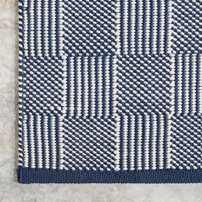 Home Conservatory Squares Handwoven Indoor/Outdoor Area Rug