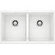 preview thumbnail 1 of 0, Blanco SILGRANIT Granite Composite Sink PRECIS Equal Double Bowl White
