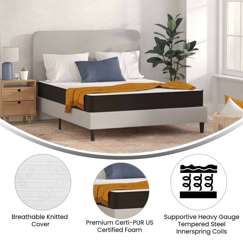 Medium Tight Top Innerspring Hybrid Mattress - Gray
