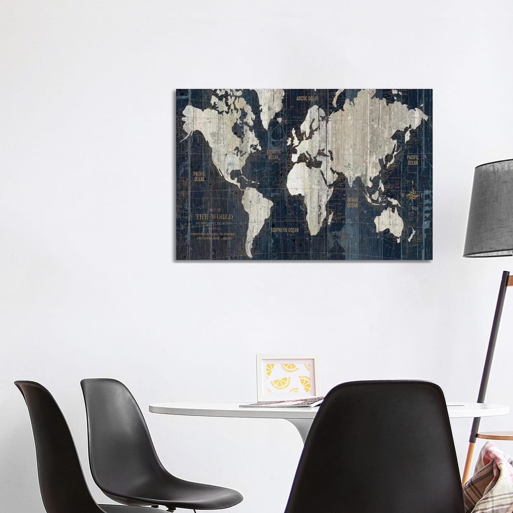 iCanvas "Old World Map Blue" by Wild Apple Portfolio Canvas Print