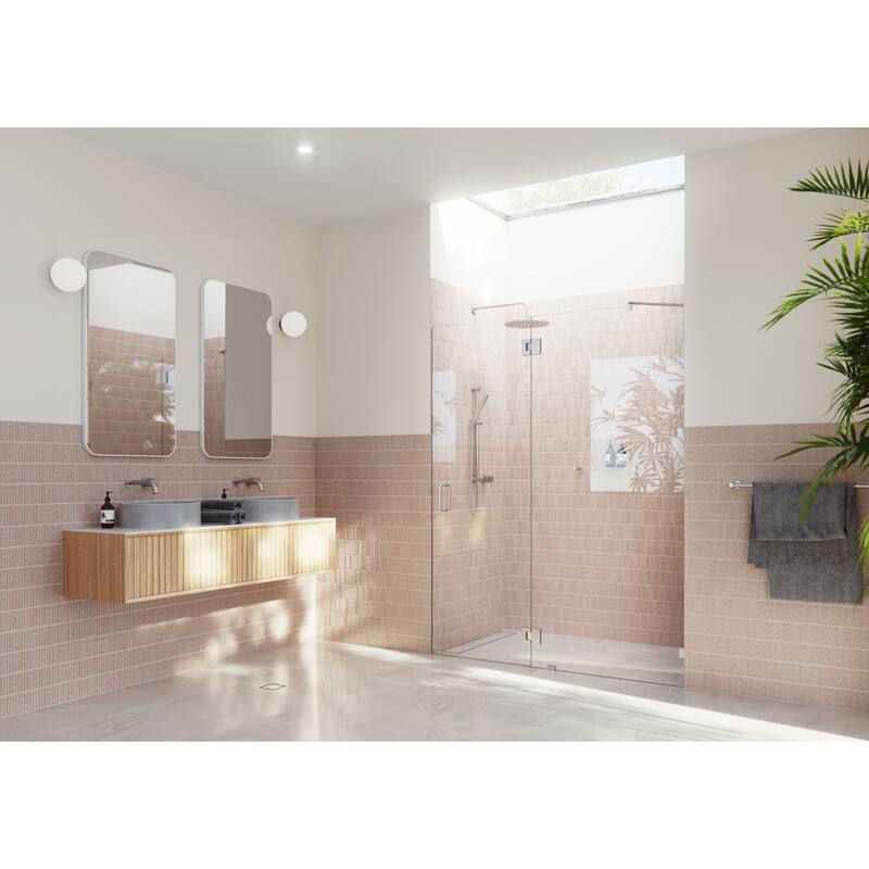 Glass Warehouse 78" x 57.5" Frameless Shower Door - Glass Hinge