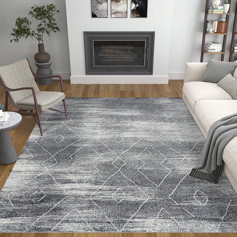 Mayson Mid-Century Modern Diamond Indoor Area Rug