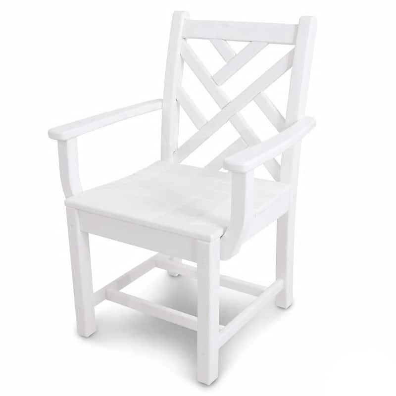 POLYWOOD Chippendale Outdoor Dining Arm Chair - White