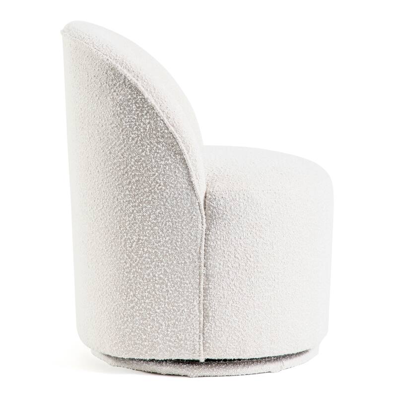 Furniture of America Dorimane Modern Boucle Chenille Round Dining Swivel Chair