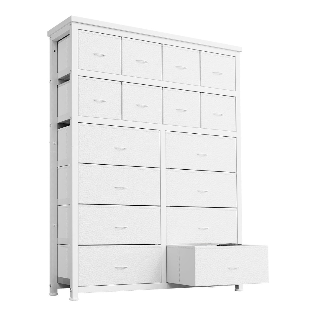 Tall Dresser for Bedroom with 16 Drawers, Fabric Chest of Drawers Organizer Unit for Closets, Living Room