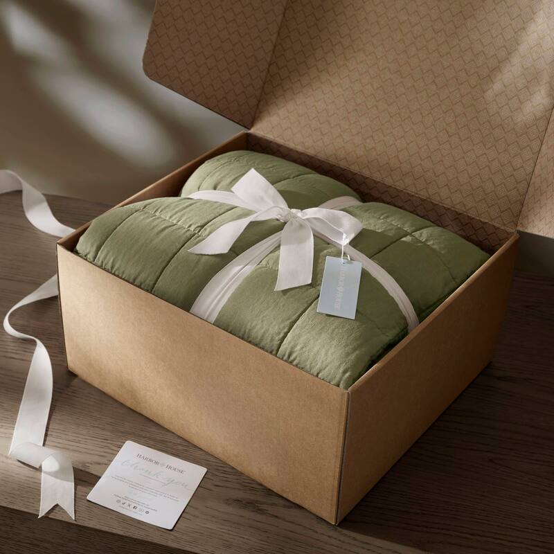 Harbor House French Flax Linen Garment Washed Quilt Set