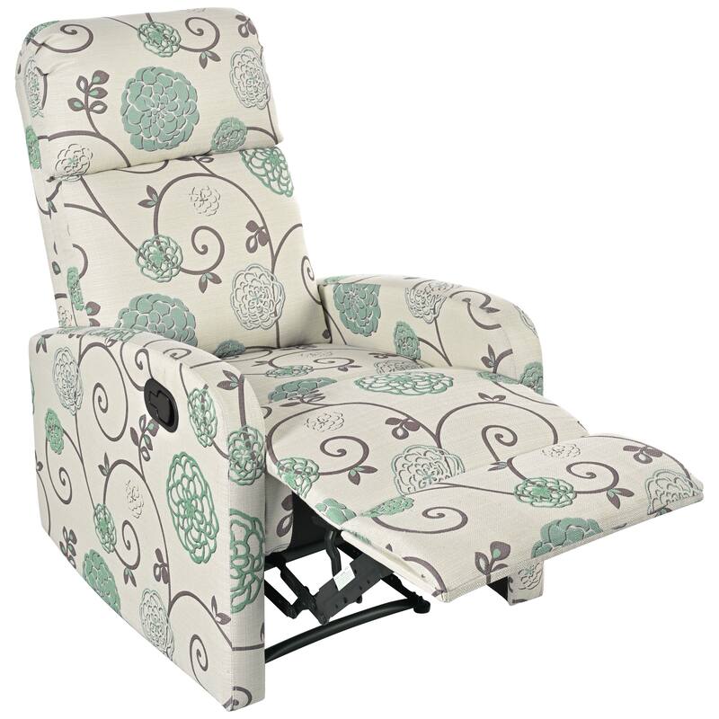 Manual Upholstered Recliner Chair, Modern Recliner Adjustable Single Sofa Chair, High Back Lounge Chairs for Living Room
