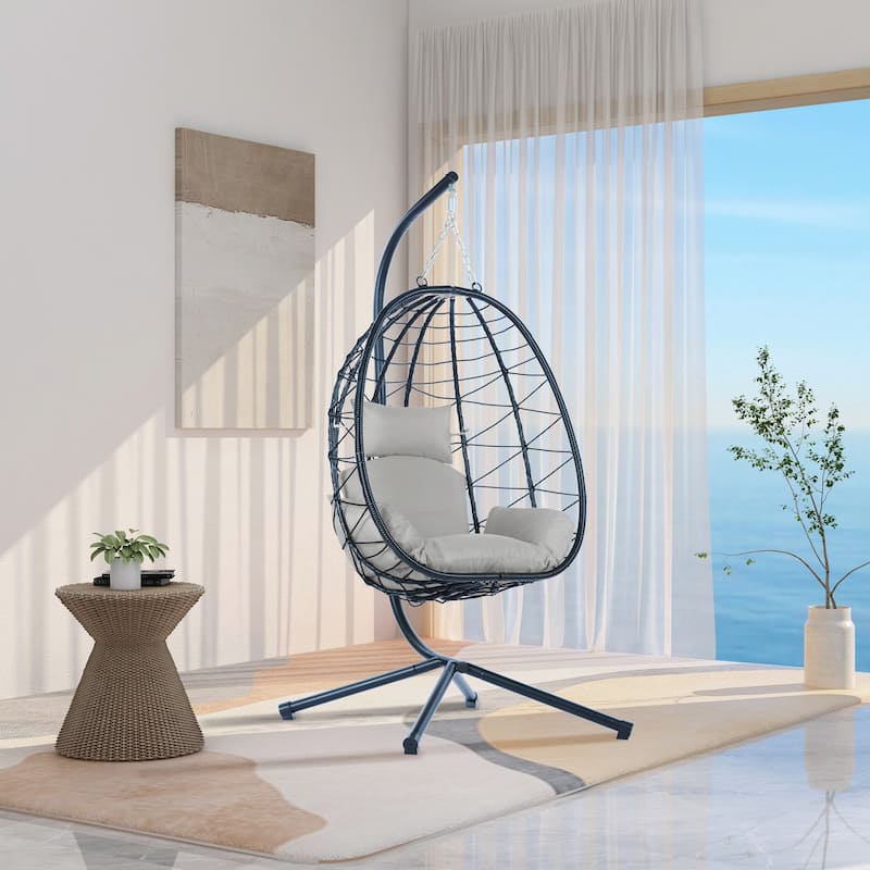 Stand Patio Wicker Swing Chair