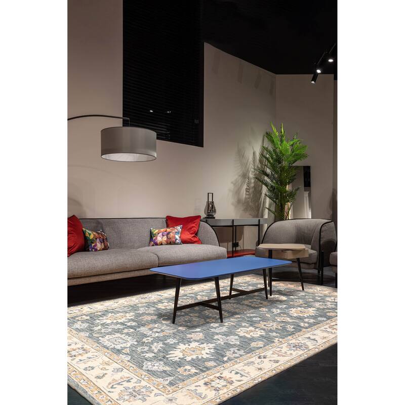 ECARPETGALLERY Hand-knotted Modern Oushak Teal Wool Rug - 9'0 x 11'10