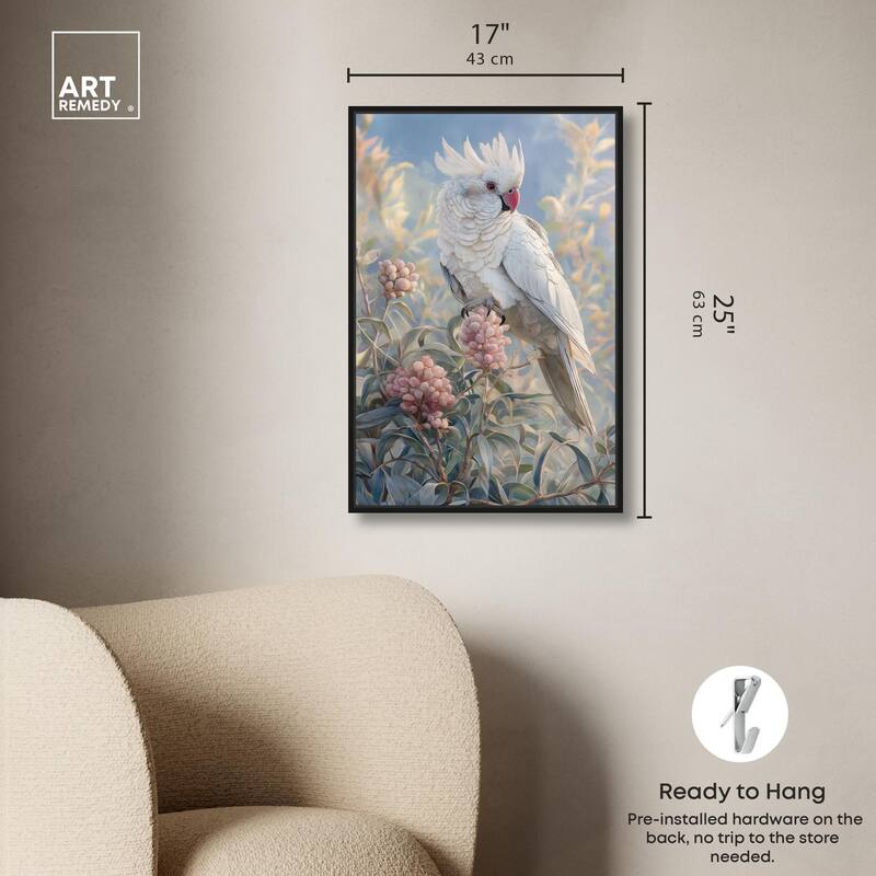 Cockatoo and Blossoms Canvas by Art Remedy