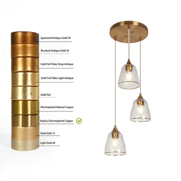 Modern 3-Light Gold Chandelier Cluster Glass Island Lights Modern 3-Light Gold Chandelier Cluster Glass Island Lights