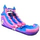 preview thumbnail 1 of 3, Pogo Bounce House Crossover Kids Inflatable Water Slide, Pink Unicorn with Blower, 12 ft