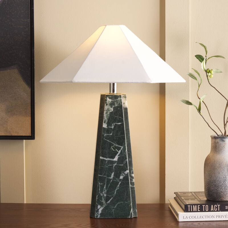 SAFAVIEH Lighting Rylan Table Lamp 25-Inch Marble Base Design - 17"W x 17"D x 25"H - Black