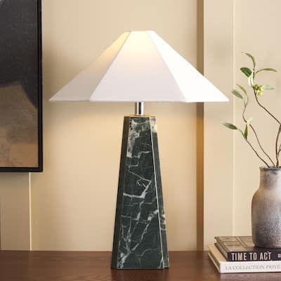 SAFAVIEH Lighting Rylan Table Lamp 25-Inch Marble Base Design - 17"W x 17"D x 25"H