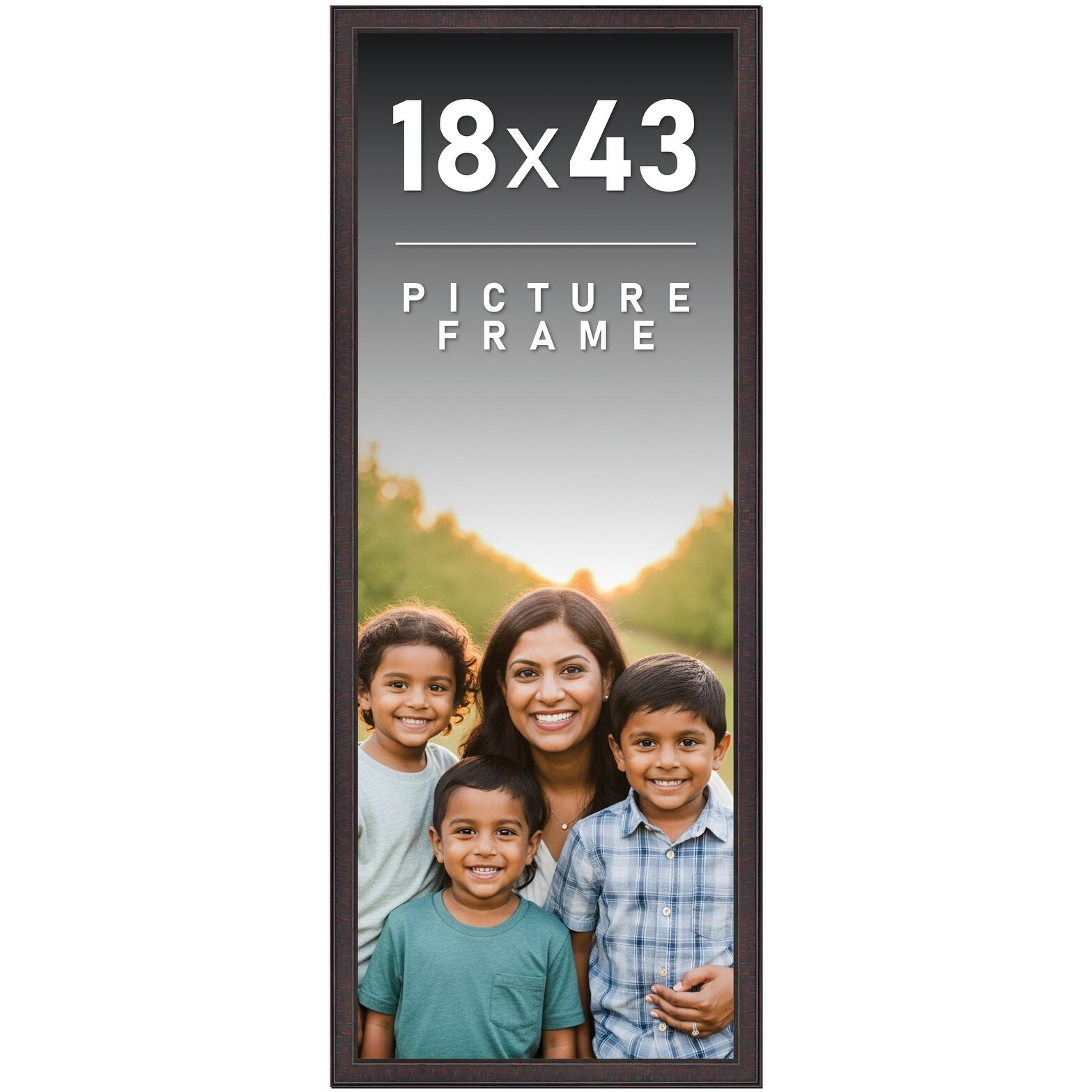 18x43 Frame Brown Solid Wood Picture Frame - Complete Modern Photo