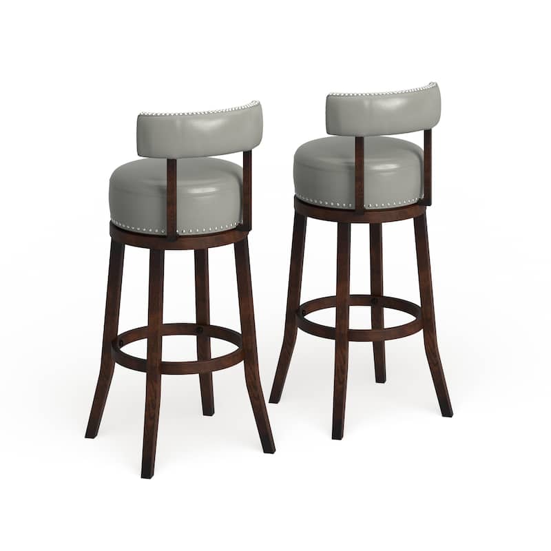Rogers Transitional Faux Leather Swivel Barstool (Set of 2) by Copper Grove
