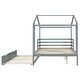 preview thumbnail 9 of 13, Gray Full Size Solid Wood House Bed with Trundle, Fence and Writing Board for Kids, Boys and Girls, Bedroom