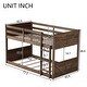 preview thumbnail 4 of 16, Twin over Twin Floor Bunk Bed with Safety Guardrails