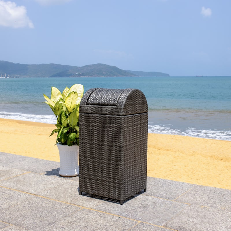 SAFAVIEH Outdoor Mazeli Trash Bin (Fully Assembled)