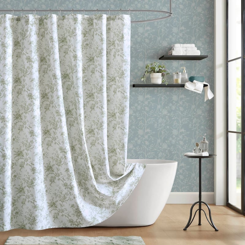 Laura Ashley Walled Garden Shower Curtain -- slub dobby 180gsm